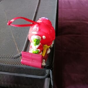 Holiday Grinch Sled Ornament Toy - Red and Green